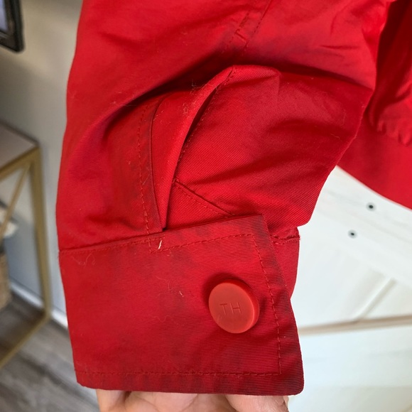 Women’s Red Tommy Hilfiger Zip up Nylon Jacket with Hood Medium - Picture 8 of 9